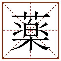 薬田字格_薬田字格书写_薬田字格笔顺_薬田字格字帖_薬田字格模板