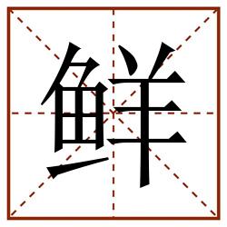 鲜田字格_鲜田字格书写_鲜田字格笔顺_鲜田字格字帖_鲜田字格模板