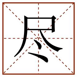 尽田字格_尽田字格书写_尽田字格笔顺_尽田字格字帖_尽田字格模板
