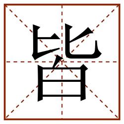 皆田字格_皆田字格书写_皆田字格笔顺_皆田字格字帖_皆田字格模板